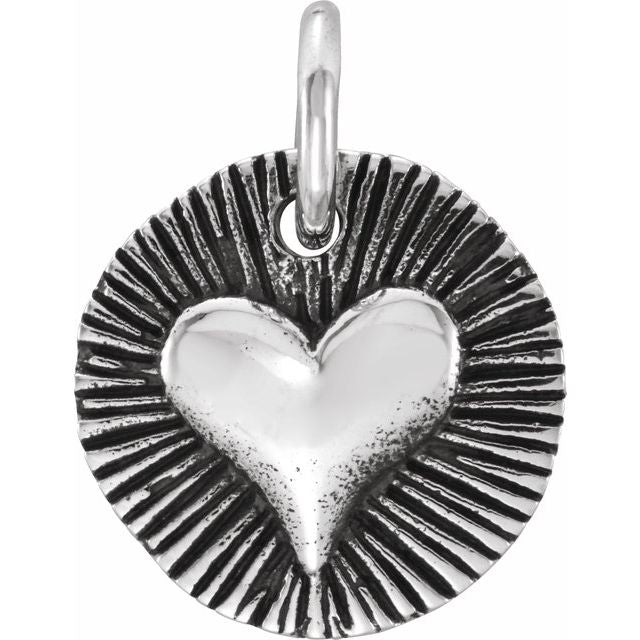 Sterling Silver Radiant Heart Charm 1