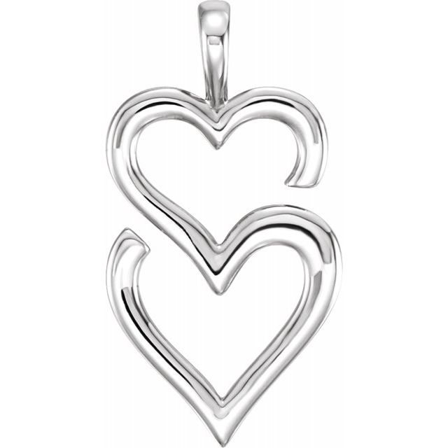 Platinum Double Heart Pendant 1