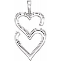 Sterling Silver Double Heart Pendant 1