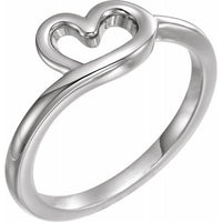 14K White Heart Youth Ring 1