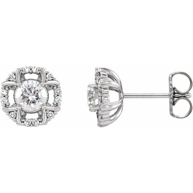 14K White 5/8 CTW Diamond Earrings 1