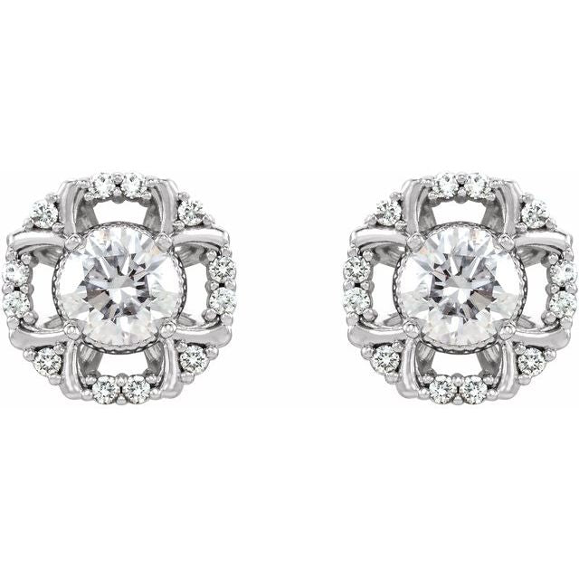 14K White 5/8 CTW Diamond Earrings 2