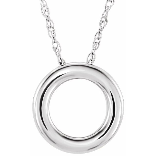 Sterling Silver 13 mm Circle 18" Necklace 1