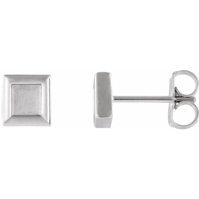 Sterling Silver Square Petite Earrings 1