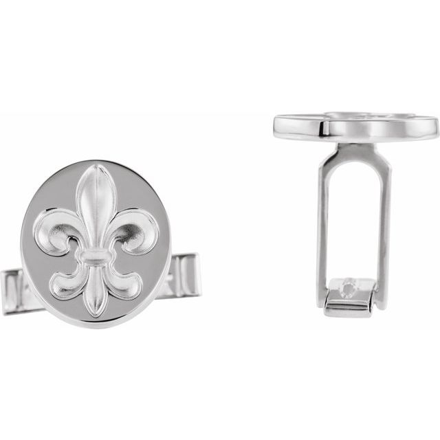 Sterling Silver Fleur De Lis Cuff Links 2