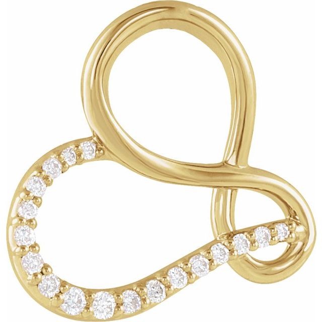 14K Yellow .07 CTW Diamond Infinity-Inspired Heart Pendant 1