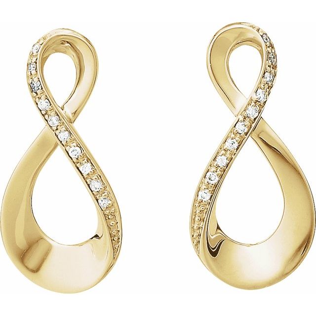 14K Yellow .08 CTW Diamond Infinity-Inspired Earrings 2