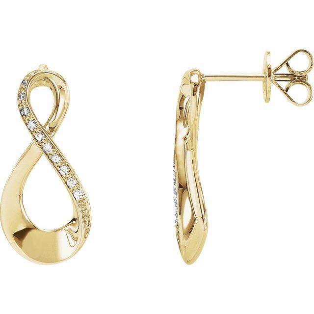 14K Yellow .08 CTW Diamond Infinity-Inspired Earrings 1