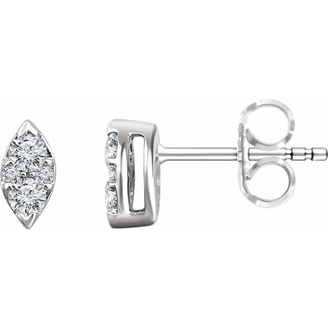 14K White 1/5 CTW Diamond Cluster Earrings – TreasureFineJeweler