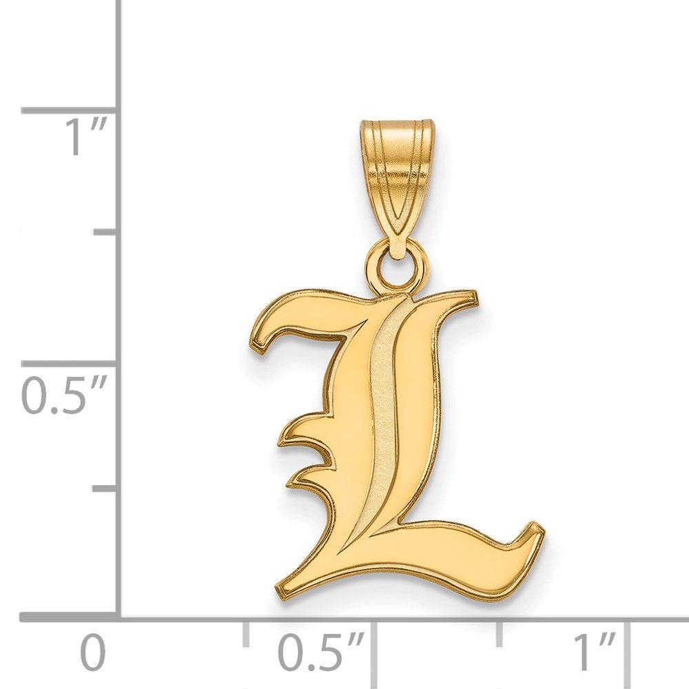 LogoArt 14K Gold Plated Silver U of Louisville Medium Pendant Necklace