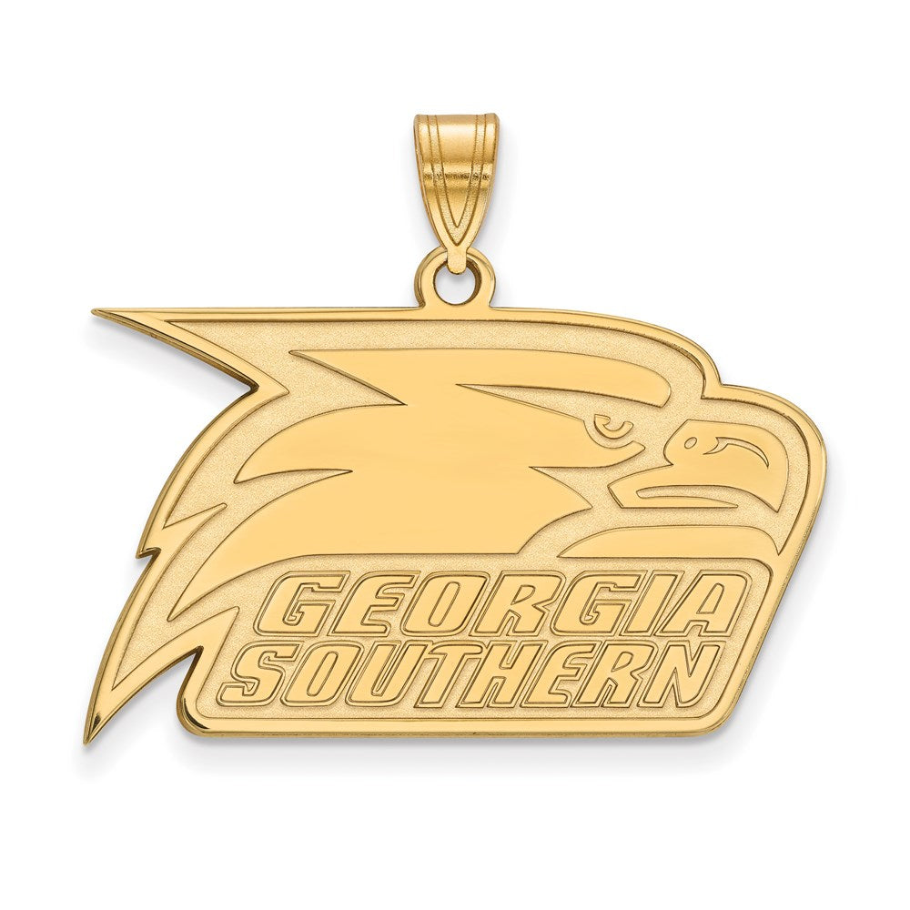 Sterling Silver Gold-plated LogoArt Georgia Southern University Eagle Large Pendant