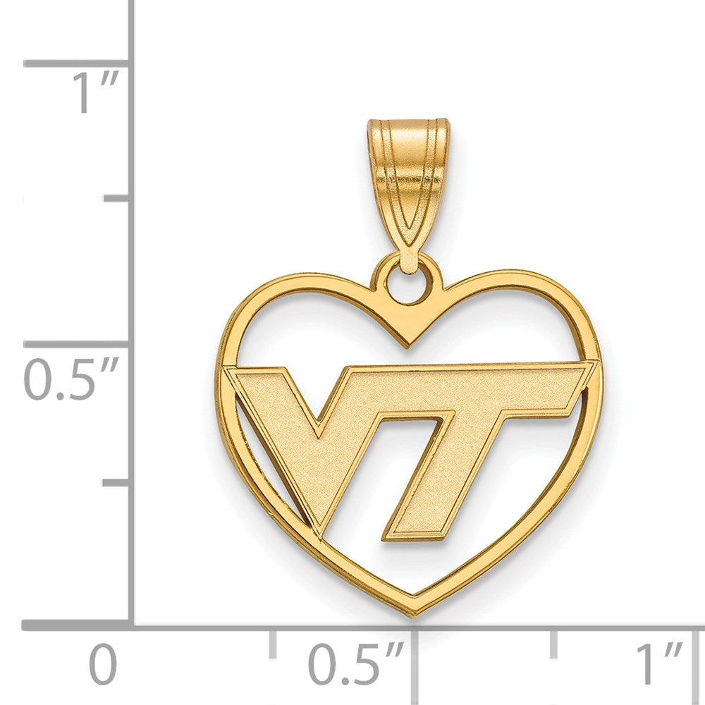 Sterling Silver LogoArt University of Louisville Pendant in Heart