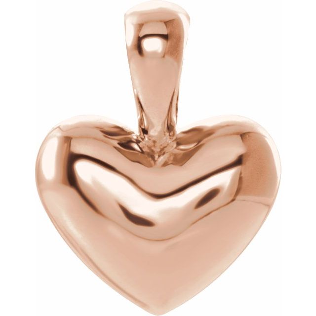 14K Rose 10.6x8.3 mm Youth Heart Pendant 1