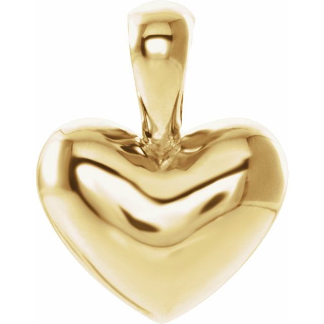 14K Yellow 10.6x8.3 mm Youth Heart Pendant 1