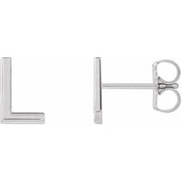 Sterling Silver Single Initial L Earring 1