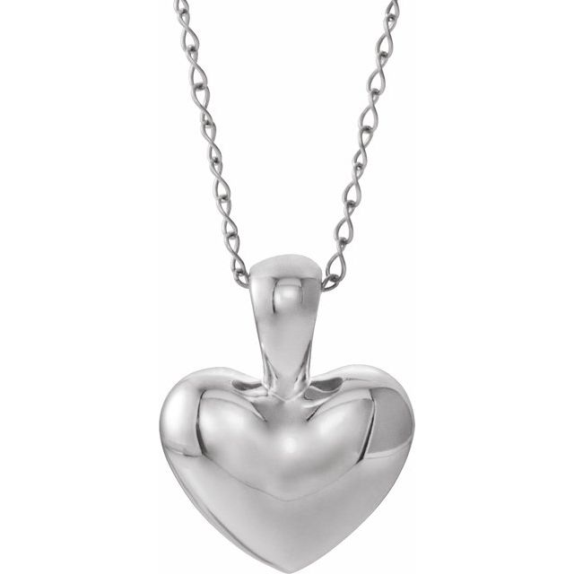 Platinum Youth Heart 15" Necklace 1