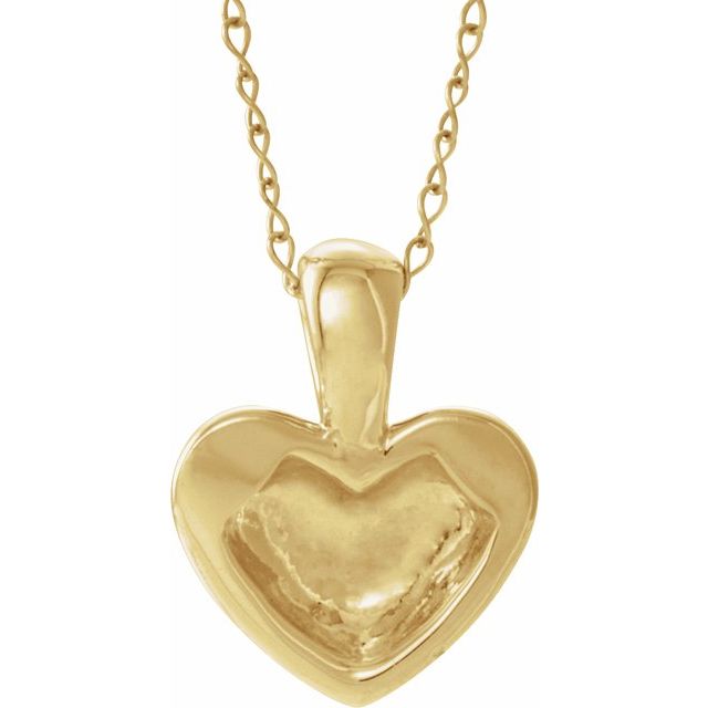 14K Yellow Youth Heart 15" Necklace 3