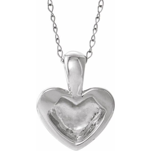 Platinum Youth Heart 15" Necklace 3