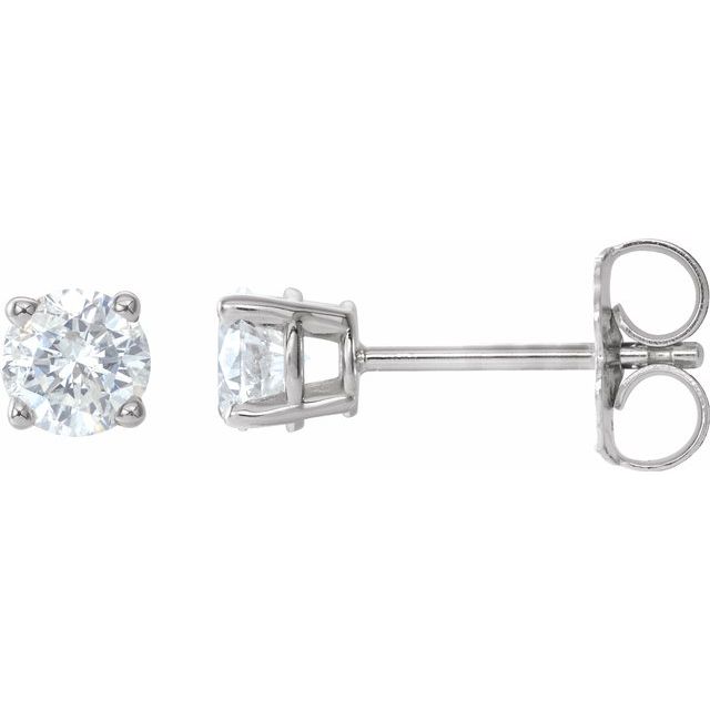 14K White 3/4 CTW Diamond Earrings 1