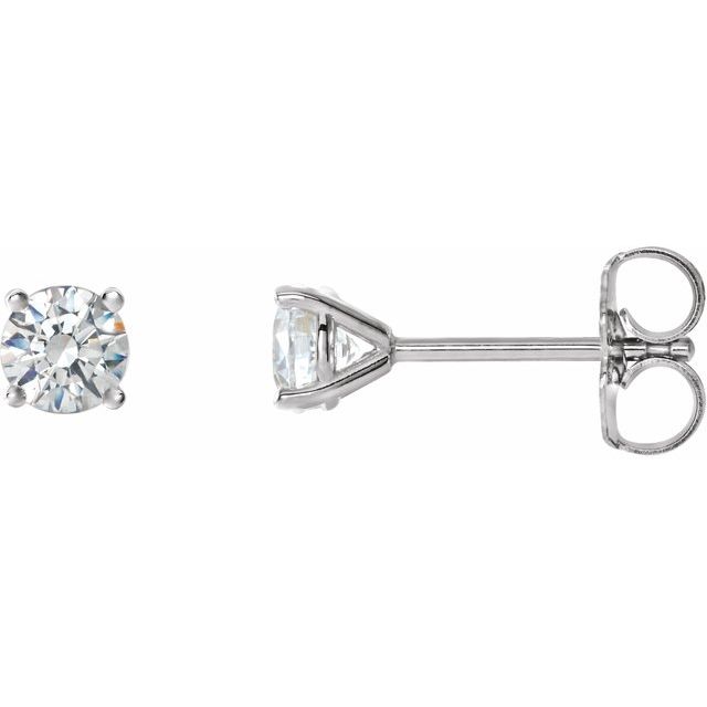 14K White 1 CTW Diamond 4-Prong Cocktail-Style Earrings 1