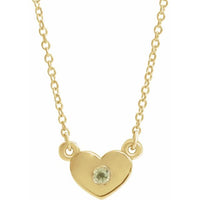 14K Yellow Peridot Heart 16" Necklace 1