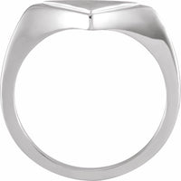 14K White 11.5x6 mm Geometric Signet Ring 2