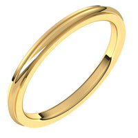 14K Yellow Gold 2 mm Half Round Edge Comfort Fit Wedding Band 1