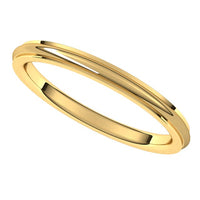 14K Yellow Gold 2 mm Half Round Edge Comfort Fit Wedding Band 5