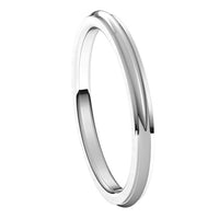 18K White Gold 2 mm Half Round Edge Comfort Fit Wedding Band 6