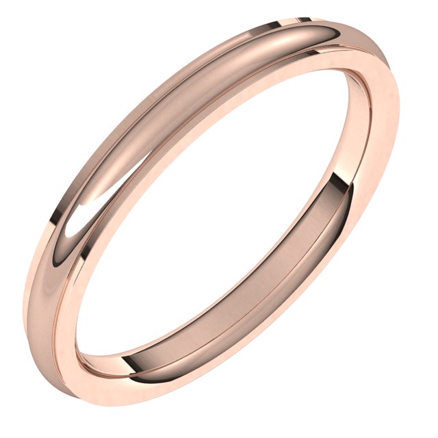 10K Rose Gold 2.5 mm Half Round Edge Comfort Fit Wedding Band 1