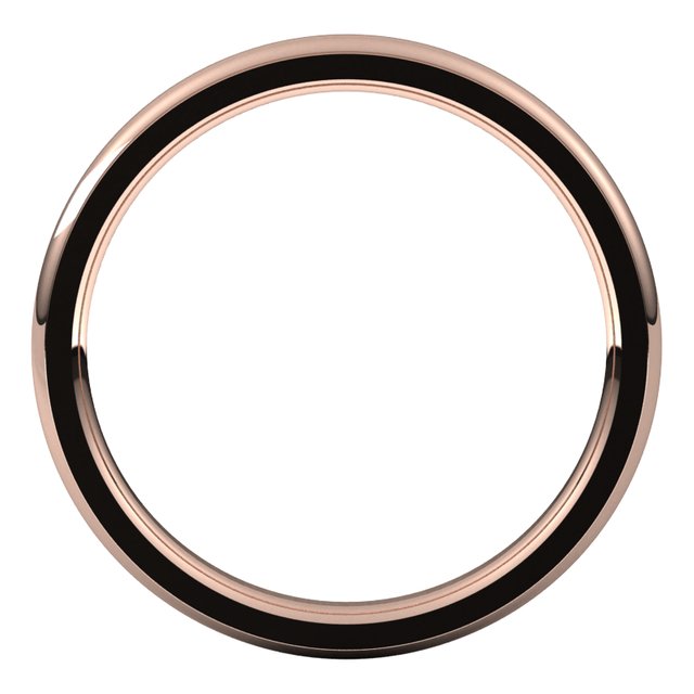 10K Rose Gold 2.5 mm Half Round Edge Comfort Fit Wedding Band 2