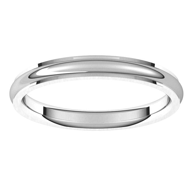 Platinum 2.5 mm Half Round Edge Comfort Fit Wedding Band 3