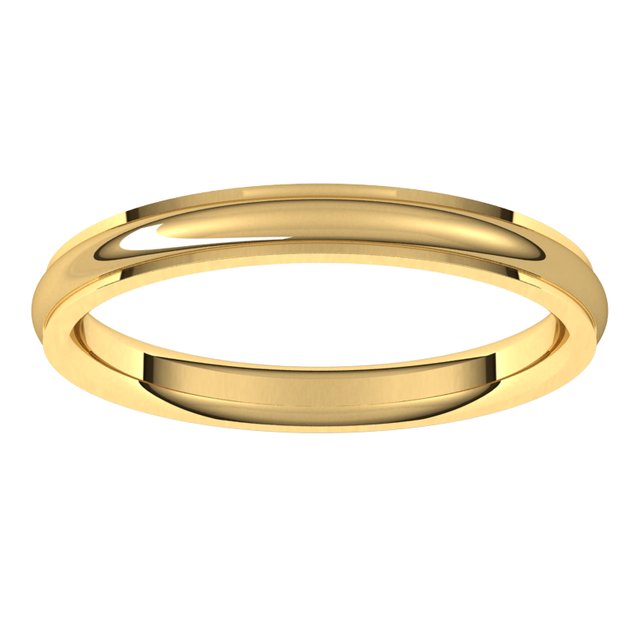 18K Yellow Gold 2.5 mm Half Round Edge Comfort Fit Wedding Band 3