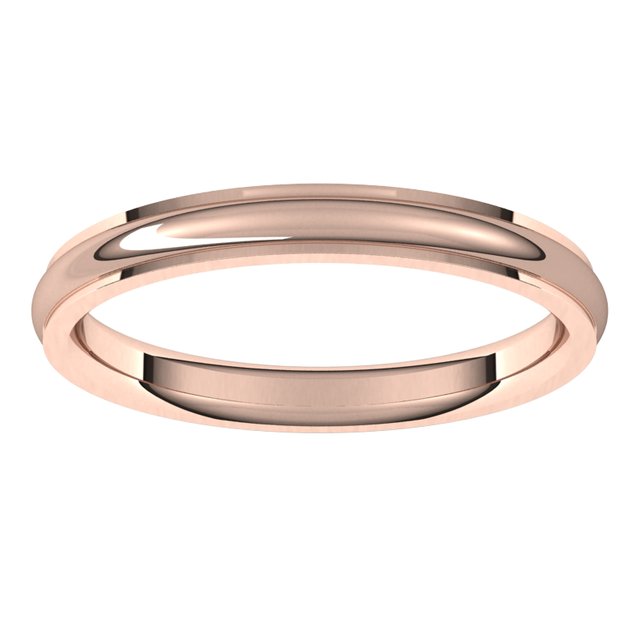 10K Rose Gold 2.5 mm Half Round Edge Comfort Fit Wedding Band 3