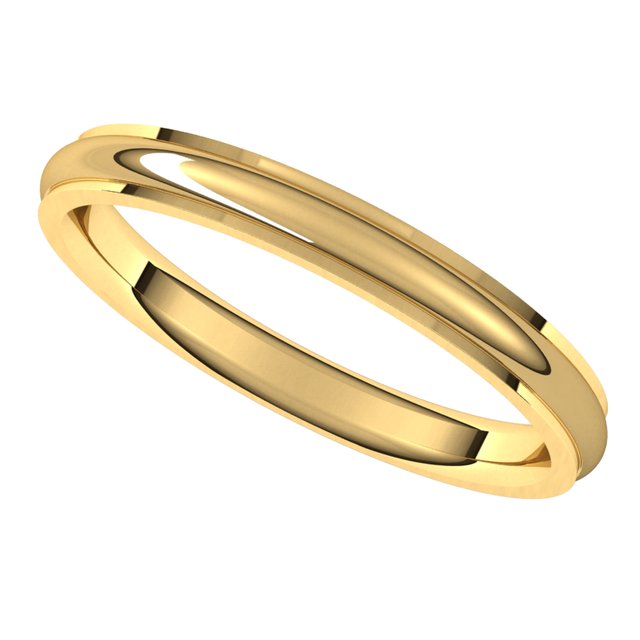 18K Yellow Gold 2.5 mm Half Round Edge Comfort Fit Wedding Band 5