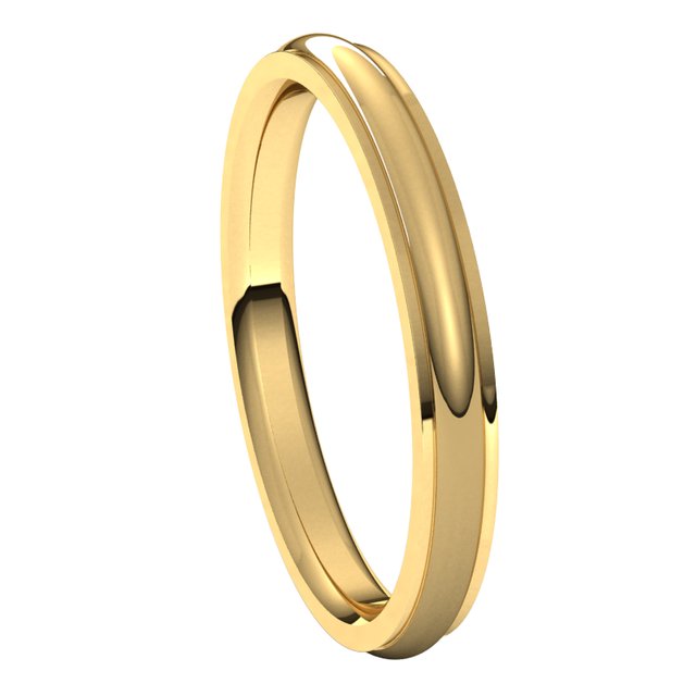 18K Yellow Gold 2.5 mm Half Round Edge Comfort Fit Wedding Band 6