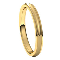 18K Yellow Gold 2.5 mm Half Round Edge Comfort Fit Wedding Band 6