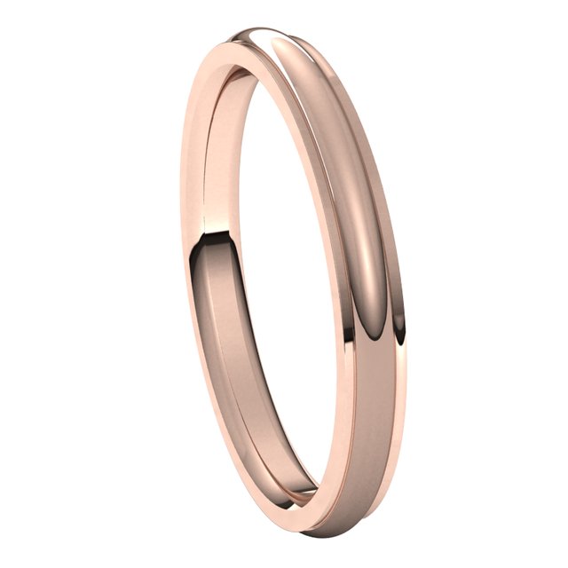 10K Rose Gold 2.5 mm Half Round Edge Comfort Fit Wedding Band 6