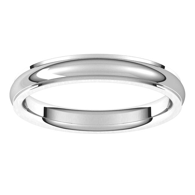 14K White Gold 3 mm Half Round Edge Comfort Fit Wedding Band 3