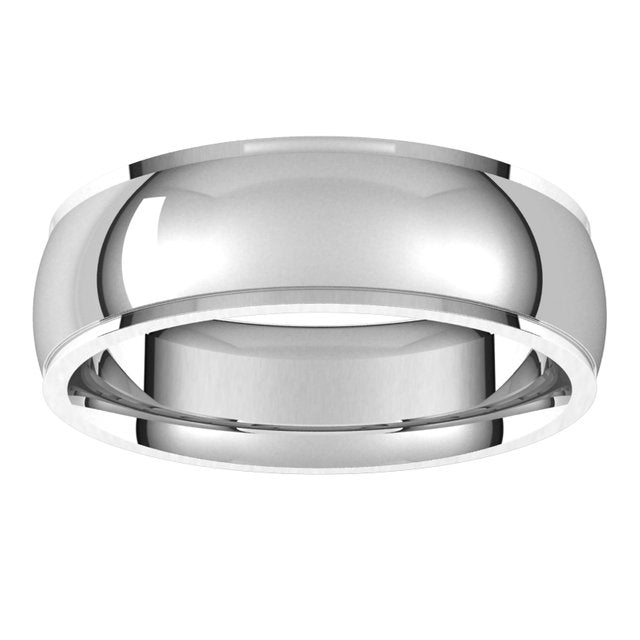 10K White Gold 6 mm Half Round Edge Comfort Fit Wedding Band 3