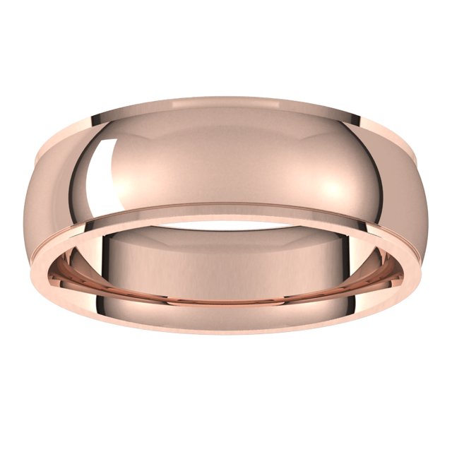 18K Rose Gold 6 mm Half Round Edge Comfort Fit Wedding Band 3