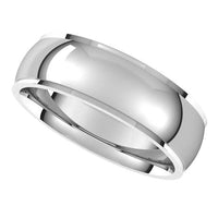 10K White Gold 6 mm Half Round Edge Comfort Fit Wedding Band 5