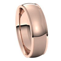 18K Rose Gold 6 mm Half Round Edge Comfort Fit Wedding Band 6