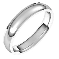 10K White Gold 4 mm Half Round Edge Comfort Fit Wedding Band 1