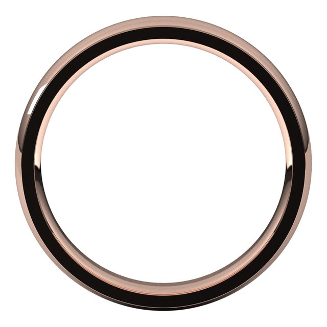 10K Rose Gold 4 mm Half Round Edge Comfort Fit Wedding Band 2