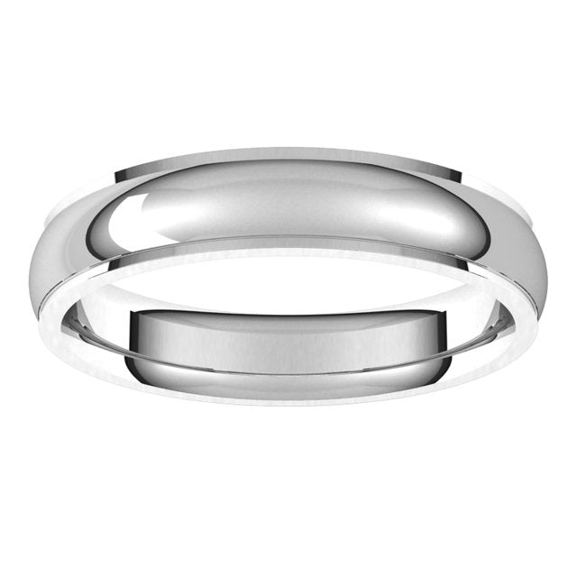 10K White Gold 4 mm Half Round Edge Comfort Fit Wedding Band 3