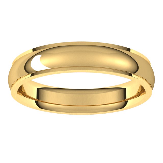 18K Yellow Gold 4 mm Half Round Edge Comfort Fit Wedding Band 3