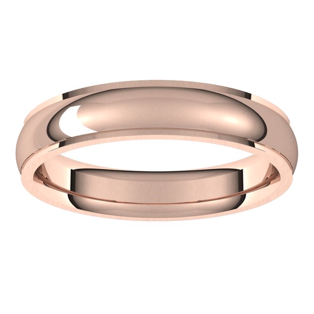 10K Rose Gold 4 mm Half Round Edge Comfort Fit Wedding Band 3