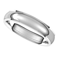 10K White Gold 4 mm Half Round Edge Comfort Fit Wedding Band 5