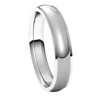 10K White Gold 4 mm Half Round Edge Comfort Fit Wedding Band 6